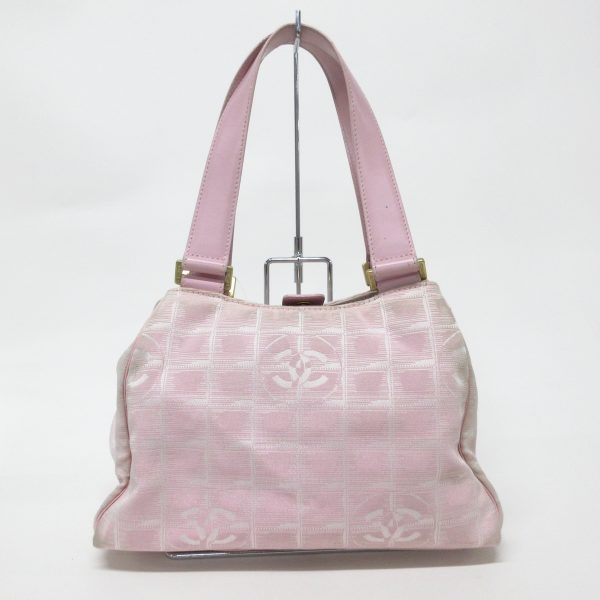 37887825 1 Chanel New Travel Line Handbag Nylon Jacquard Leather Pink