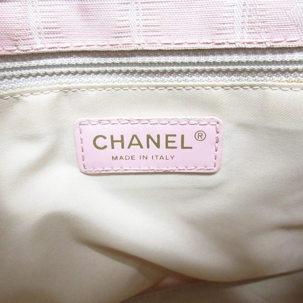 37887825 8 Chanel New Travel Line Handbag Nylon Jacquard Leather Pink