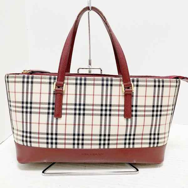 37887831 1 Burberry Handbag Check Pattern Beige