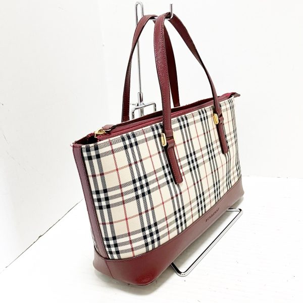 37887831 2 Burberry Handbag Check Pattern Beige