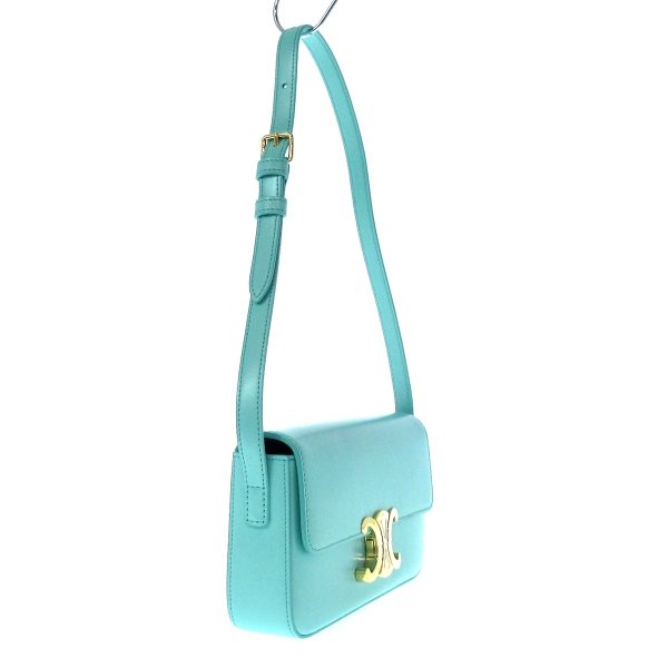 37887844 2 Celine Claude Shiny Calf Shoulder Bag Green