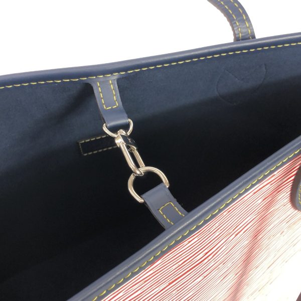 37888308 11 Louis Vuitton Neverfull Epi Denim Leather Tote Bag Rouge