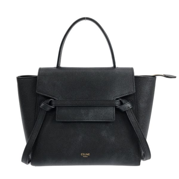 37888520 1 Celine Belt Bag Nano Grained Calf Handbag Black