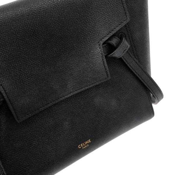 37888520 12 Celine Belt Bag Nano Grained Calf Handbag Black