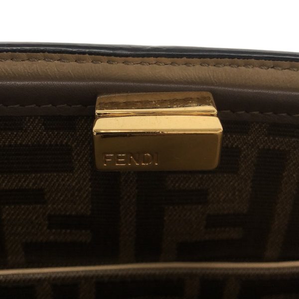 37888956 7 Fendi Handbag Leather Dark Brown