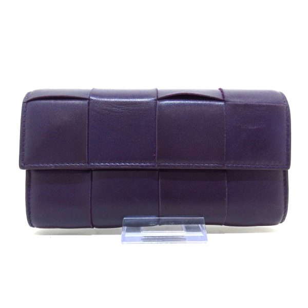 37889446 1 Bottega Veneta Maxi Intrecciato Long Wallet Purple Leather