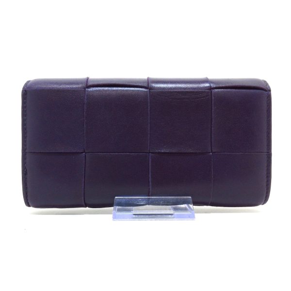 37889446 2 Bottega Veneta Maxi Intrecciato Long Wallet Purple Leather