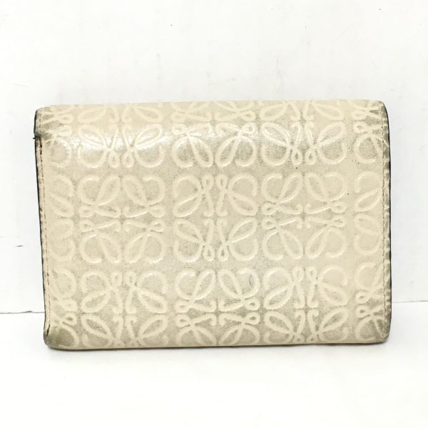 37889532 2 Loewe Trifold Wallet Embossed Leather White