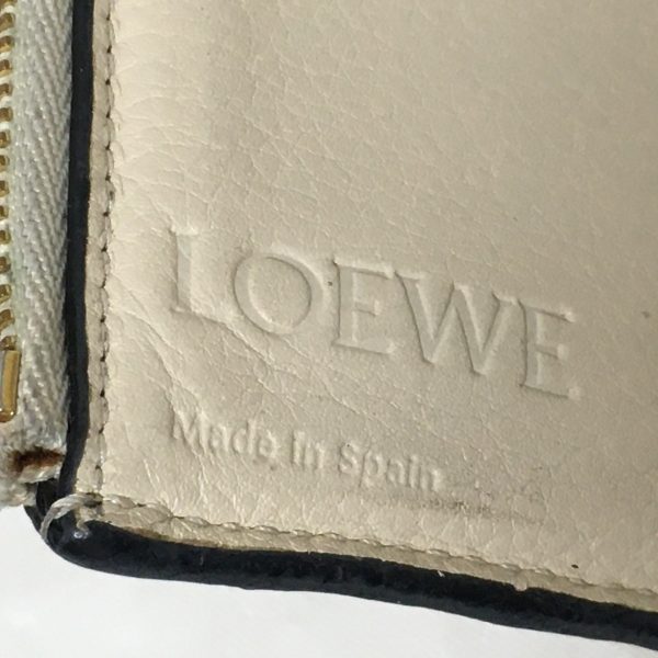 37889532 5 Loewe Trifold Wallet Embossed Leather White