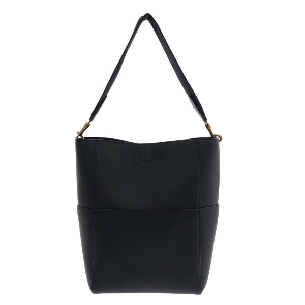 37890661 3 Celine Sangle Medium Soft Grained Calf Shoulder Bag Black