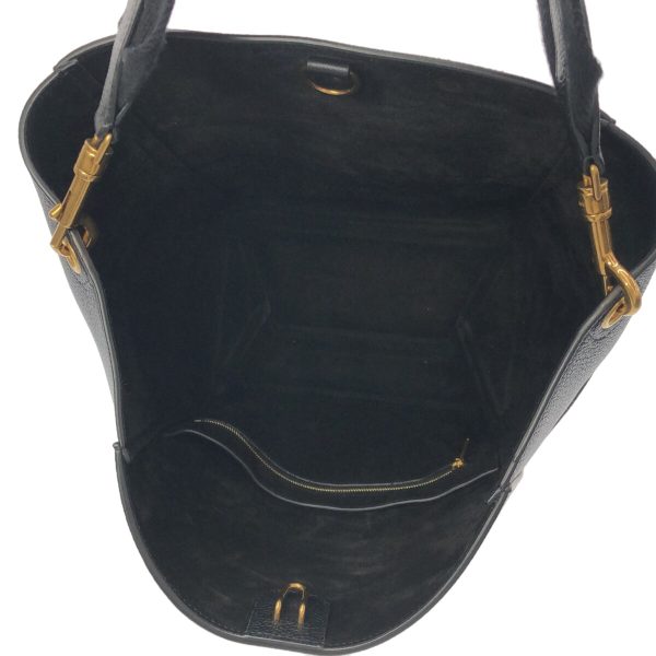 37890661 6 Celine Sangle Medium Soft Grained Calf Shoulder Bag Black