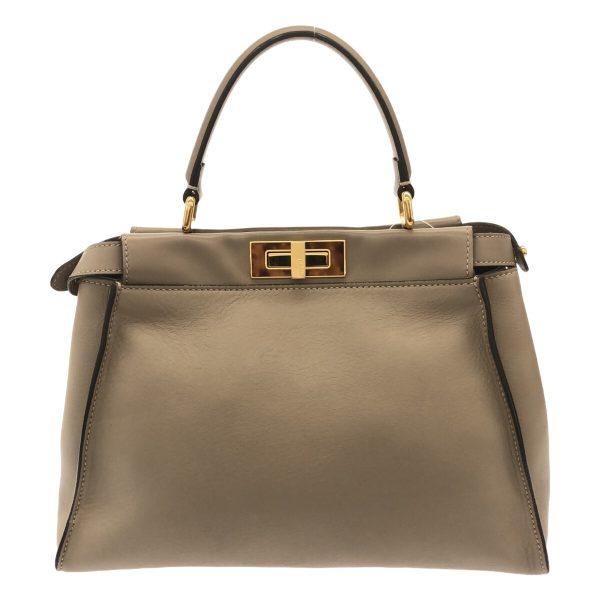 37890785 3 Fendi Handbag Leather Beige