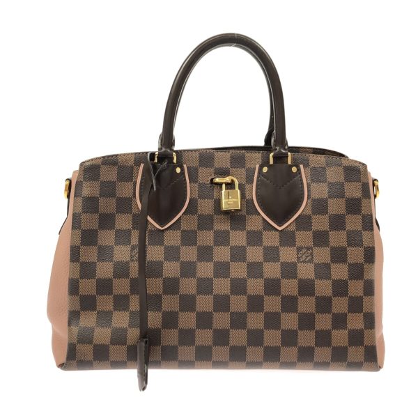 37891239 1 Louis Vuitton Normandy Damier Canvas Taurillon Leather Handbag Magnolia