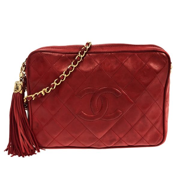 37891503 1 Chanel Matelasse Shoulder Bag Lambskin Red