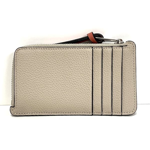 37891610 2 Loewe Coin Card Holder Coin Case Soft Grain Calf Leather Light Oats