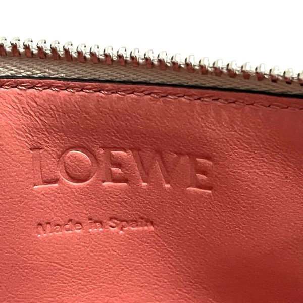 37891610 4 Loewe Coin Card Holder Coin Case Soft Grain Calf Leather Light Oats