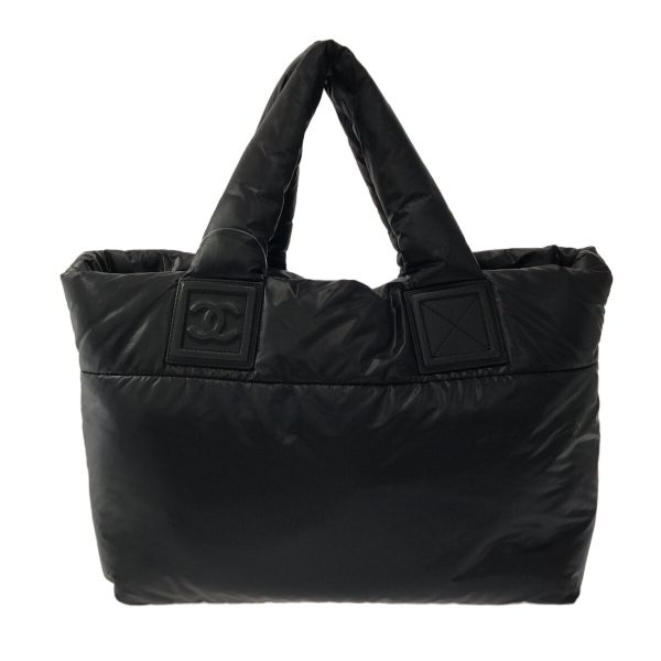 37891646 3 Chanel Coco Cocoon Pm Tote Bag Nylon Leather Black