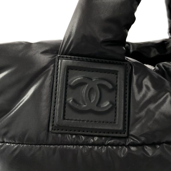 37891646 9 Chanel Coco Cocoon Pm Tote Bag Nylon Leather Black