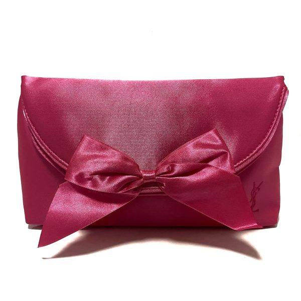 37891805 1 Yves Saint Laurent Satin Ribbon Clutch Bag Pink