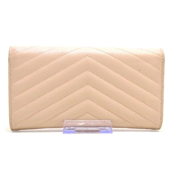 37891915 2 Saint Laurent Paris Monogram Flap Leather Long Wallet Pink