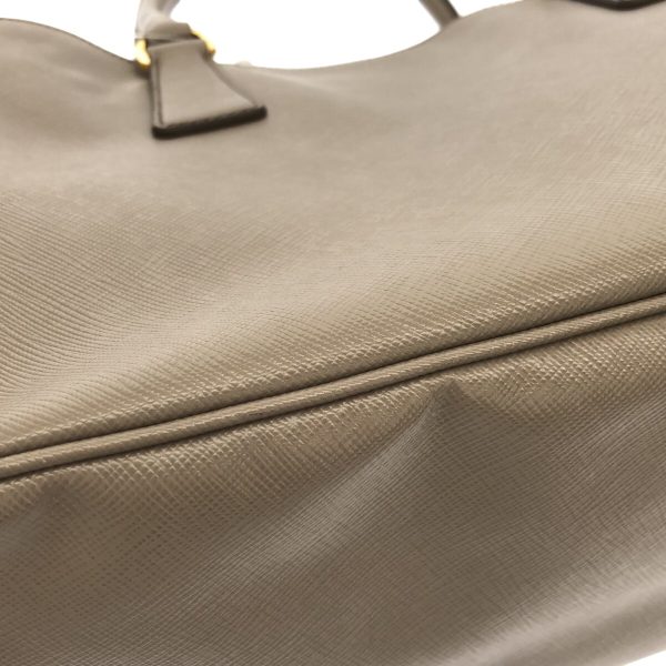 37892426 12 Prada Tote Bag Leather Gray Beige