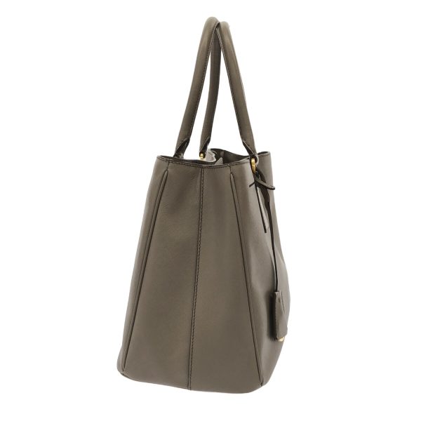 37892426 2 Prada Tote Bag Leather Gray Beige