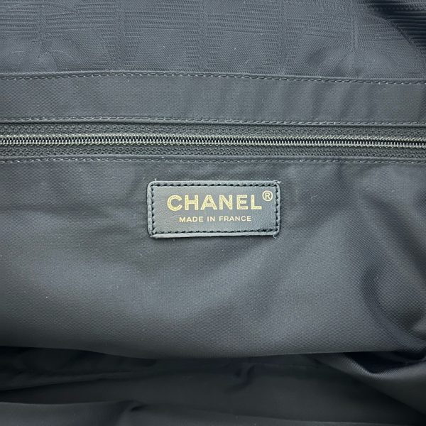 37892817 8 Chanel New Travel Line Tote Mm Tote Bag Nylon Jacquard Leather Black