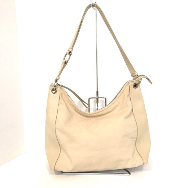 37893291 1 Salvatore Ferragamo Gancini Nylon Leather Shoulder Bag Ivory