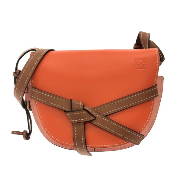 37895576 1 Loewe Gate Bag Small Shoulder Bag Soft Calfskin Leather Orange