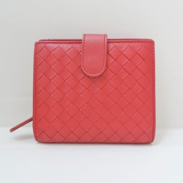 37895581 1 Bottega Veneta Intrecciato Bifold Wallet Red Leather