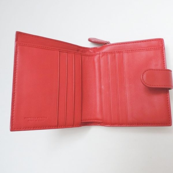 37895581 3 Bottega Veneta Intrecciato Bifold Wallet Red Leather