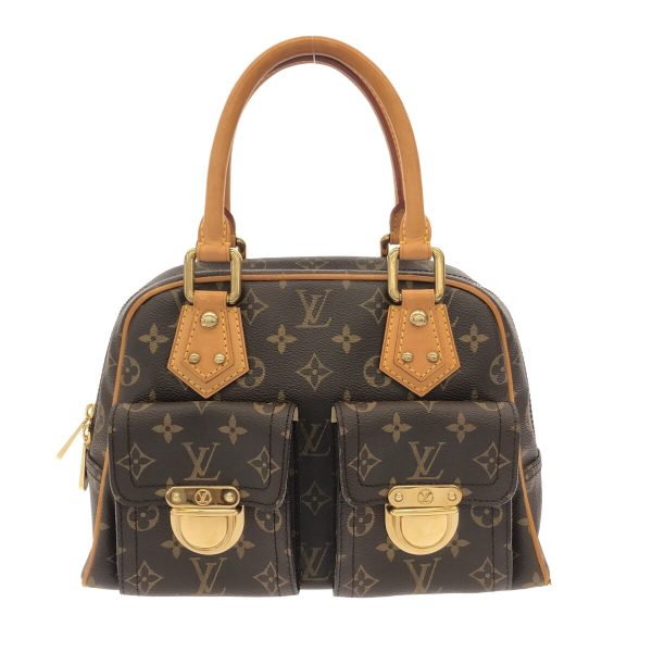 37896053 1 Louis Vuitton Manhattan Monogram Canvas Handbag Brown