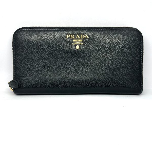 37896897 1 Prada Long Wallet Leather Black