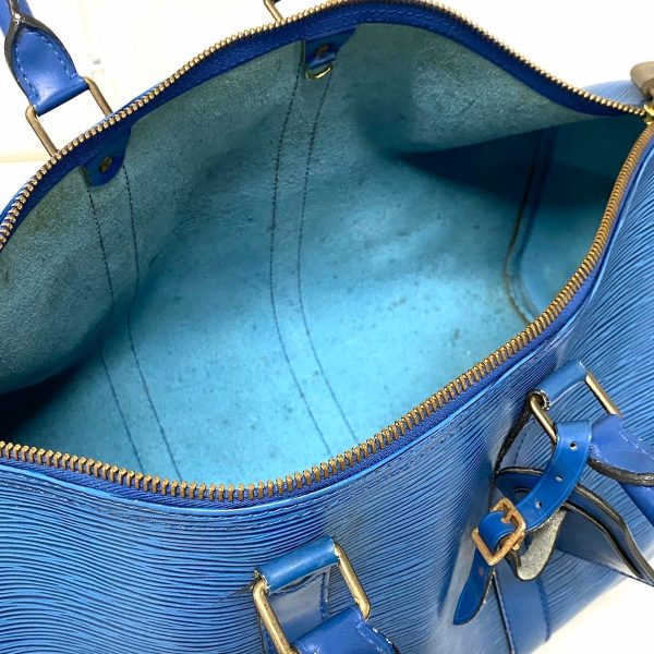 37896930 7 Louis Vuitton Keepall Leather Boston Bag Toledo Blue