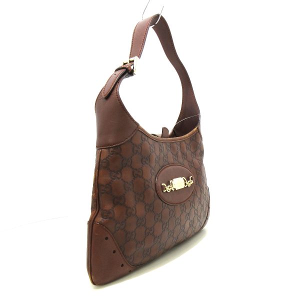 37897747 2 Gucci Shimaline Leather Shoulder Bag Dark Brown