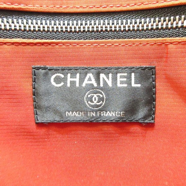 37897760 8 Chanel Vintage Travel Line Tote Bag Silver Hardware Nylon Black Ivory