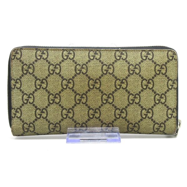 37897810 2 Gucci Snake Print Gg Supreme Pvc Wallet Beige