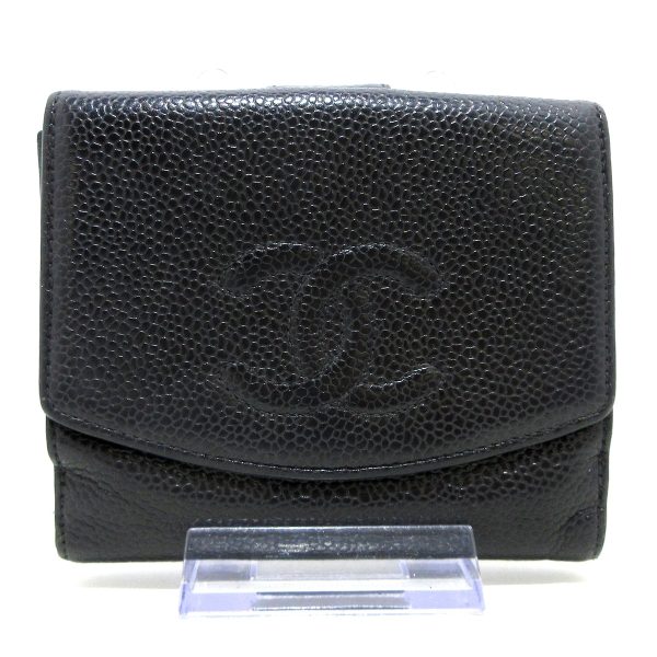 37897970 1 Chanel W Hook Wallet Caviar Skin Black