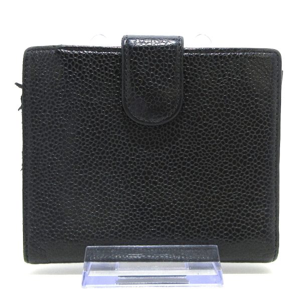 37897970 2 Chanel W Hook Wallet Caviar Skin Black