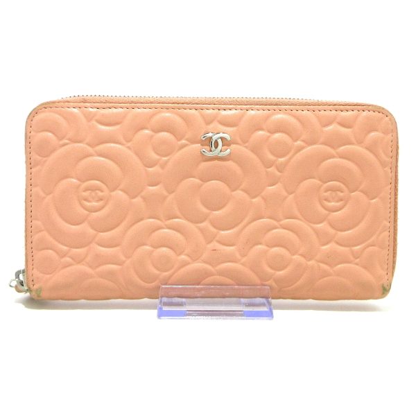 37897971 1 Chanel Camellia Long Wallet Lambskin Pink Beige