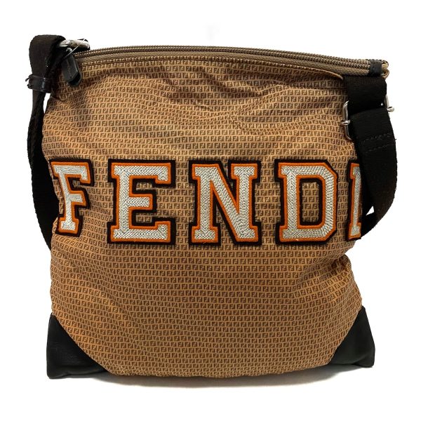 37898451 1 Fendi Zucchino Nylon Shoulder Bag Brown