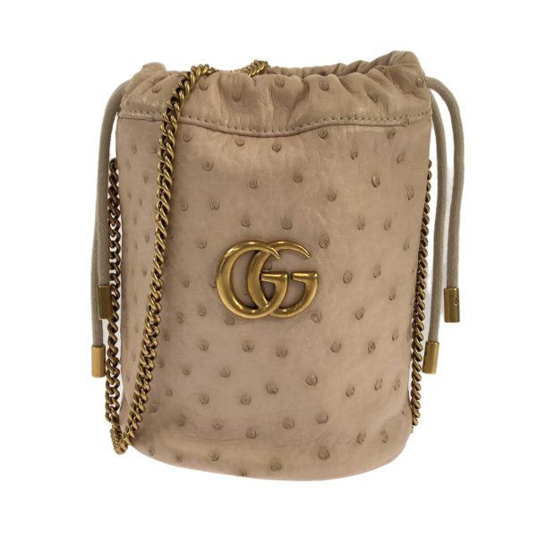 37899330 1 Gucci Gg Marmont Ostrich Shoulder Bag Ivory