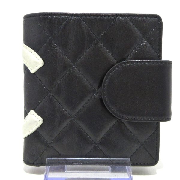 37900535 2 Chanel Cambon Line Bifold Wallet Lambskin Black