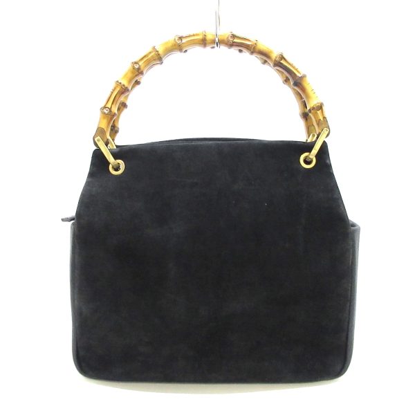 37900556 1 Gucci Bamboo Suede Handbag Black