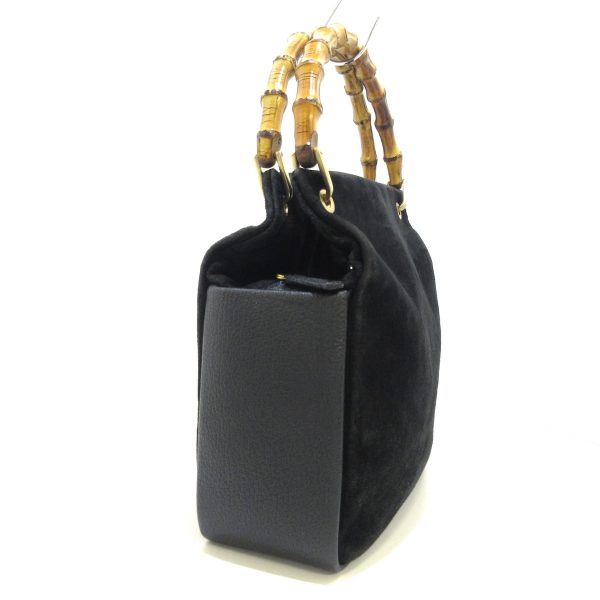 37900556 2 Gucci Bamboo Suede Handbag Black