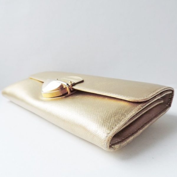 37900669 9 Prada Long Wallet Leather Gold