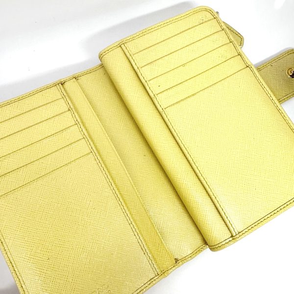 37901166 3 Prada Bifold Wallet Leather Yellow