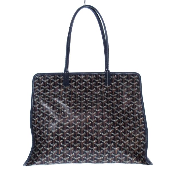 37902028 3 Goyard Ardi Coated Canvas Leather Shoulder Bag Navy Blue