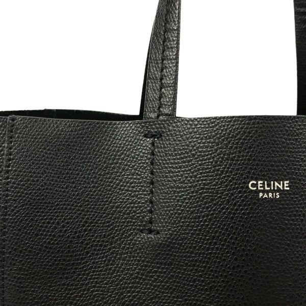 37902104 9 Celine Vertical Cabas Small Grained Calf Tote Bag Black