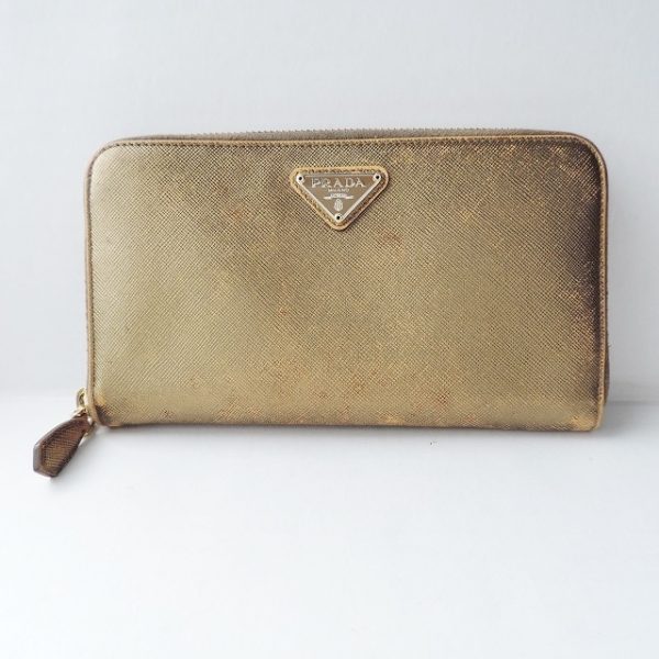 37902691 1 Prada Long Wallet Leather Gold